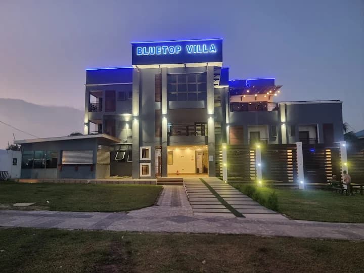 Blue Top Villa at dusk in Kasoa